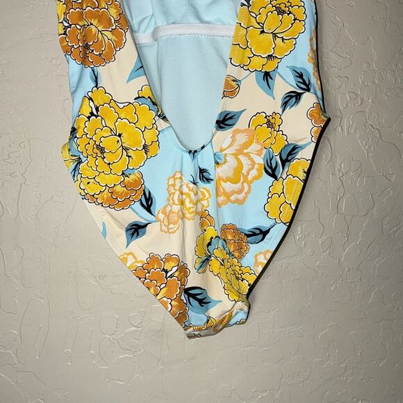 The Bikini Lab Spanish Bloom Floral High Leg Open Back one piece swimsuit - Picture 7 of 9